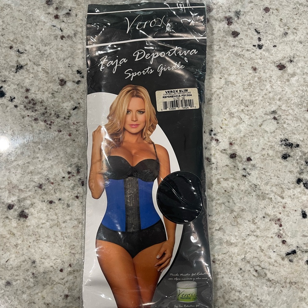 New Black Verox Slim Waist Trainer Shaper Corset Girdle Sz Med 36